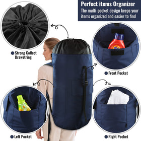JOINPRO bag with three outer pockets for detergent and small items