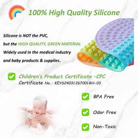 Joiyota non slip bath mat stays put with strong grip on tub surface.