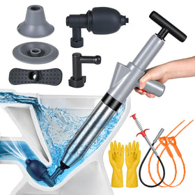 jojnawa high-pressure toilet plunger with barometer for precise unclogging and splash prevention.