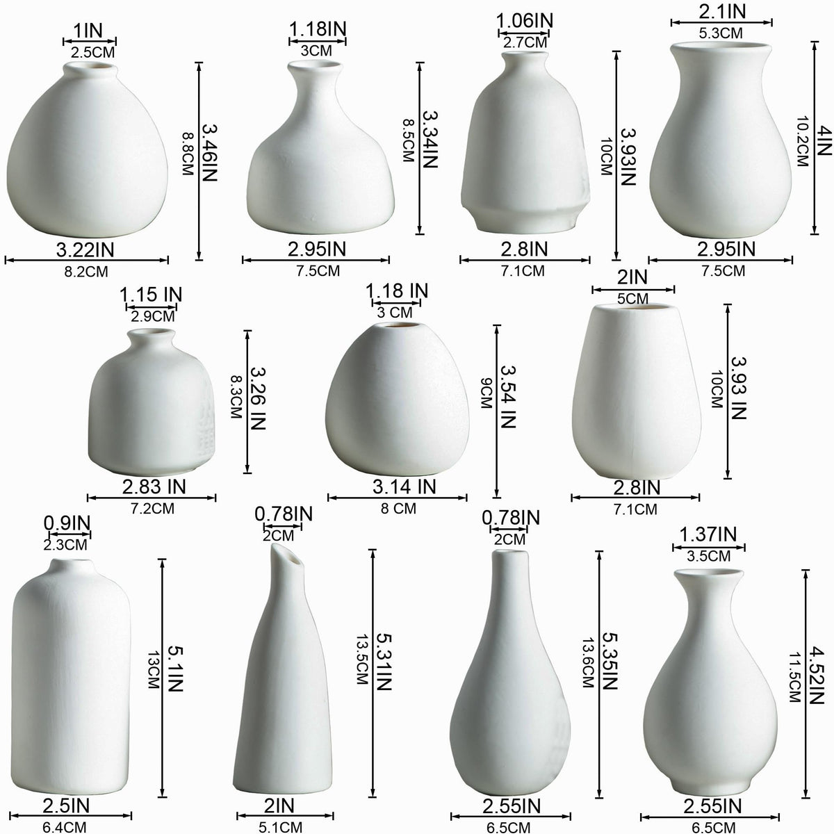 JOJUNO boho chic vase white porcelain finish adds versatile style