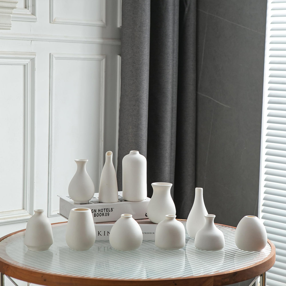 JOJUNO dining table vase white ceramic perfect for centerpiece styling