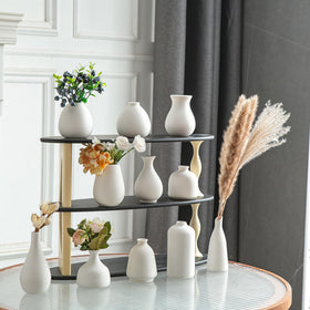 JOJUNO mini ceramic vases white porcelain for delicate blooms