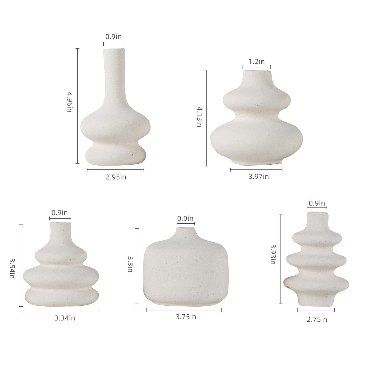 JOJUNO White Bud Vases with fresh flowers offer living room focal points