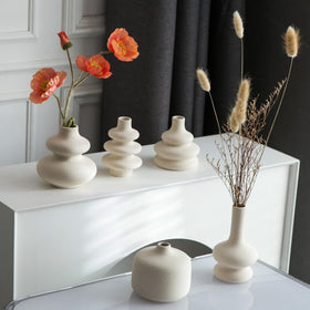 JOJUNO White Bud Vases handcrafted detail showcasing artisanal ceramic charm
