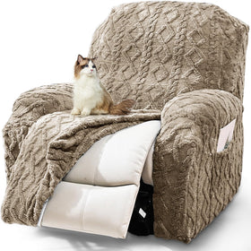 JOKIVTOU 4-piece recliner cover on a sofa showing the stretch fit and sleek look