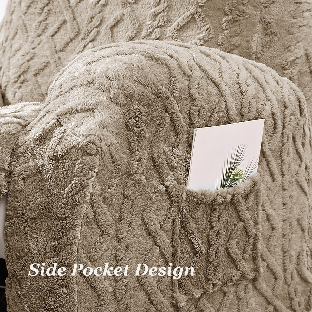 JOKIVTOU recliner cover in a living room with wrinkle-free fabric