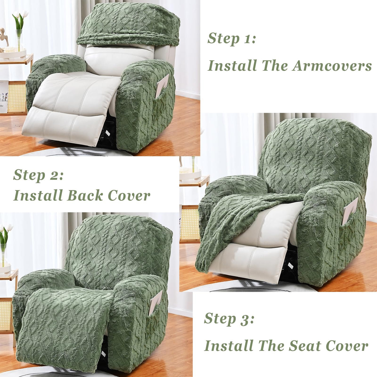 JOKIVTOU elegant recliner cover enhances decor in your living space.