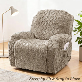 JOKIVTOU recliner cover with side pockets for remote storage