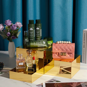 Jolboldy mirrored nesting cubes display, side-by-side setup enhances retail presentation while saving space.