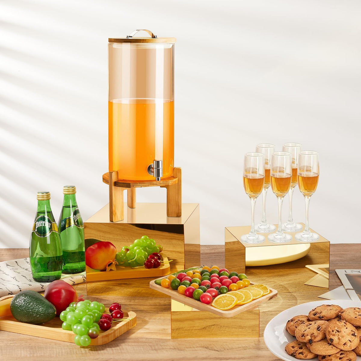 Jolboldy three-piece set display risers, compact stack-ready design boosts visibility for small items.