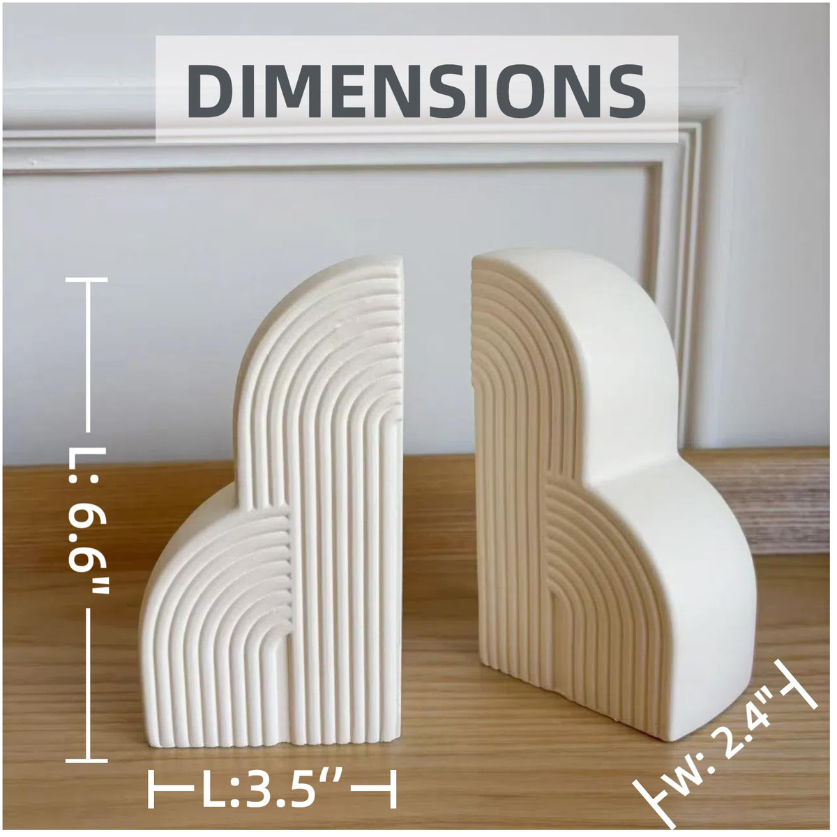 Close view of JolieJulie bookends highlighting solid construction
