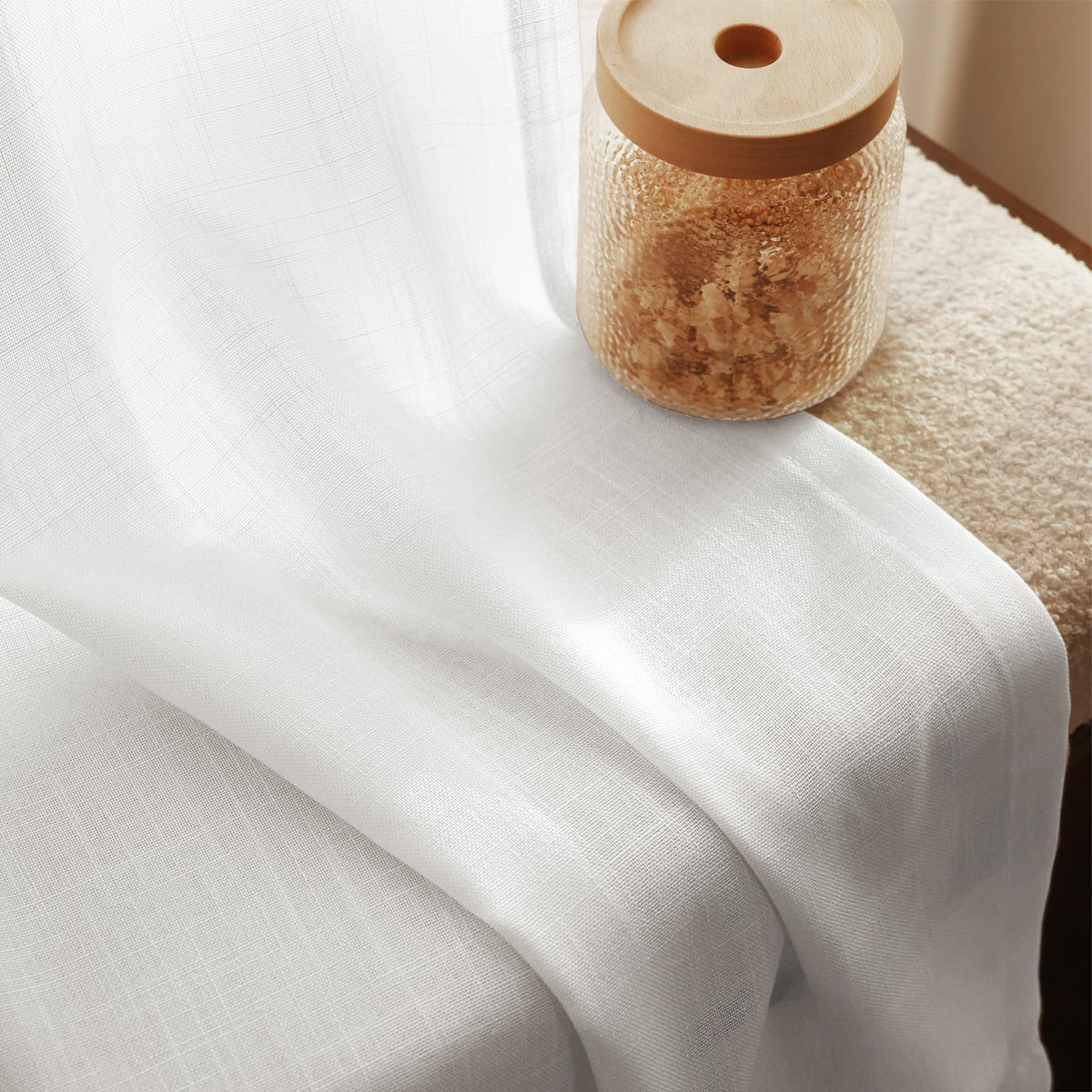 Jolilight linen-blend fabric showing natural slubs