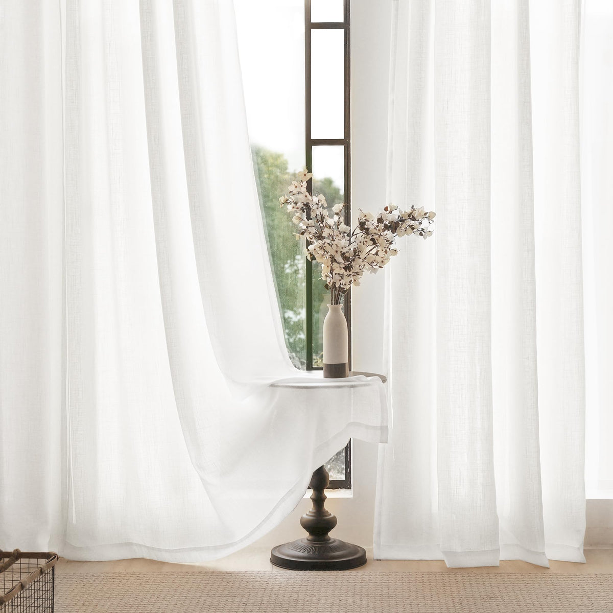 Living room setup using Jolilight curtains for soft light control
