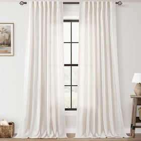 Jolilight natural linen curtain with back-tab for a tailored pleated look