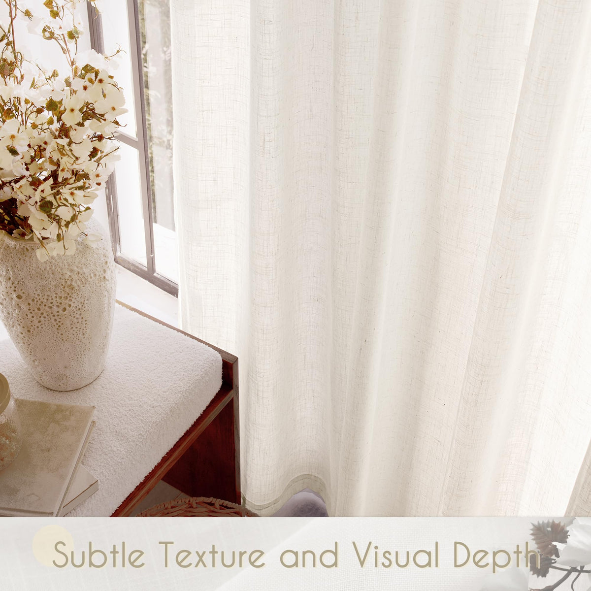 Jolilight neutral cream drapes complement minimalist and farmhouse decor
