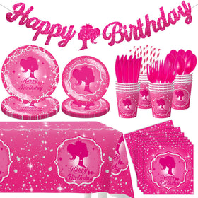 JOLJUMP 162PCS hot pink birthday banner for festive setup and photos