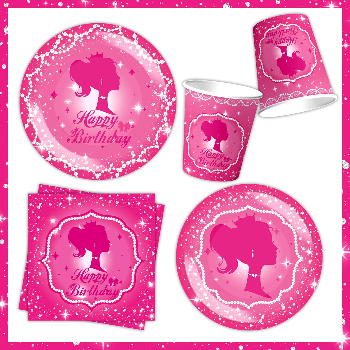 JOLJUMP 162PCS hot pink party kit packaging for organized contents