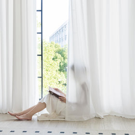 JOLLADE non-see-through white privacy curtains full panel showing balanced daylight and privacy