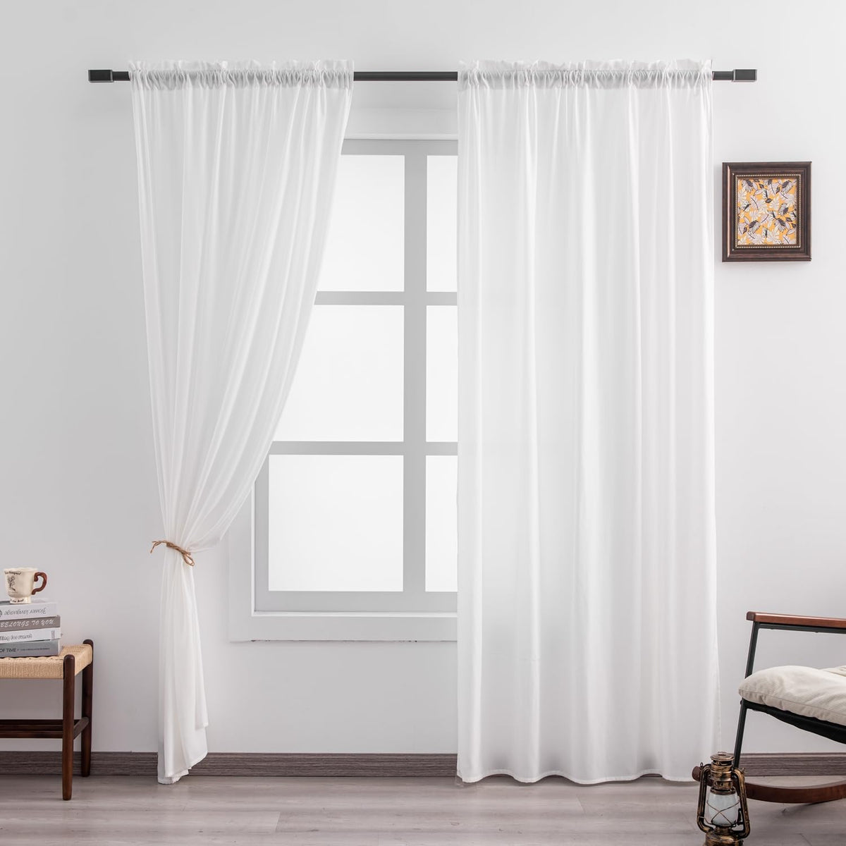 JOLLADE white light-filtering fabric close-up highlights durable pet-friendly weave
