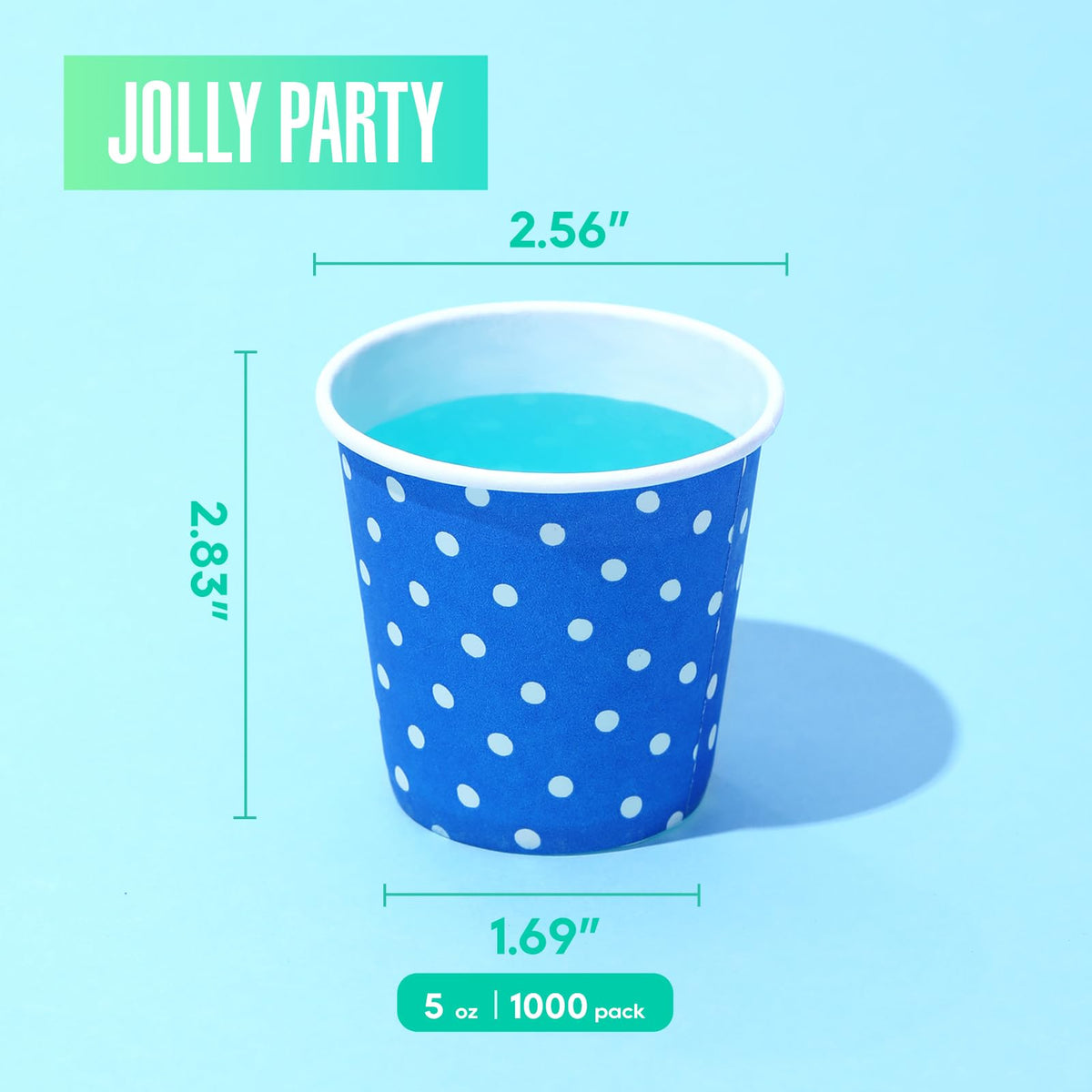 JOLLY PARTY multicolor dots pattern cups ideal for festive gatherings and everyday use.
