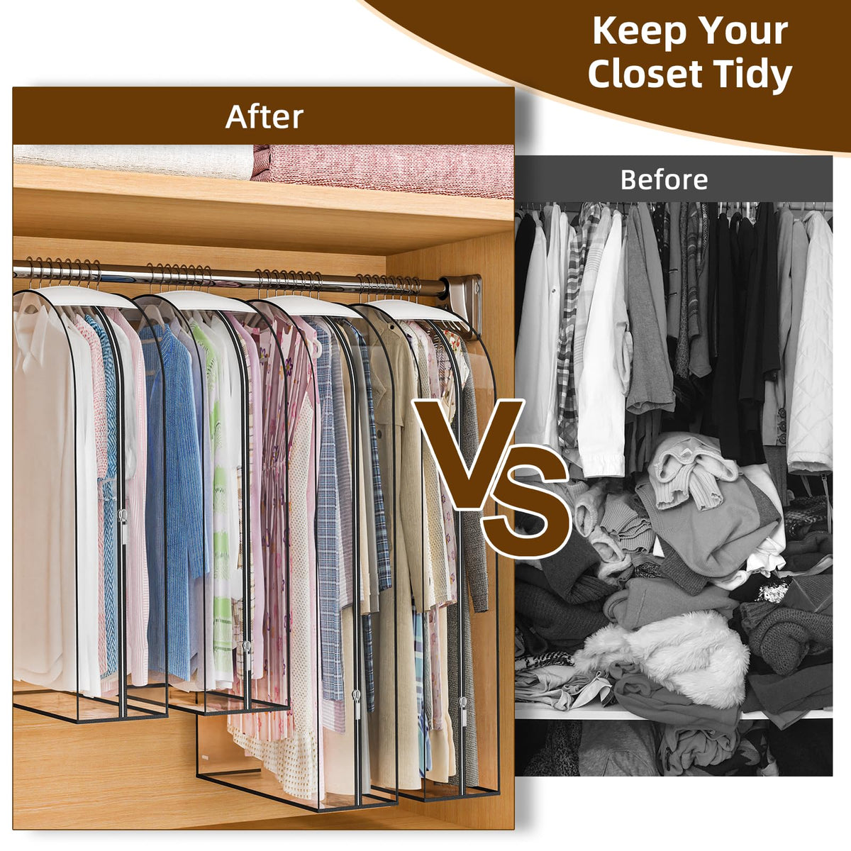 Jollygleam closet organization solution keeps outfits neatly sorted.