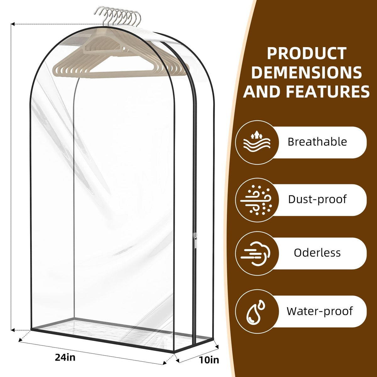Jollygleam hanger-hole design keeps garments dust-free in the closet.