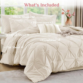 JOLLYVOGUE bed-in-a-bag setup shows the complete seven-piece bedding ensemble