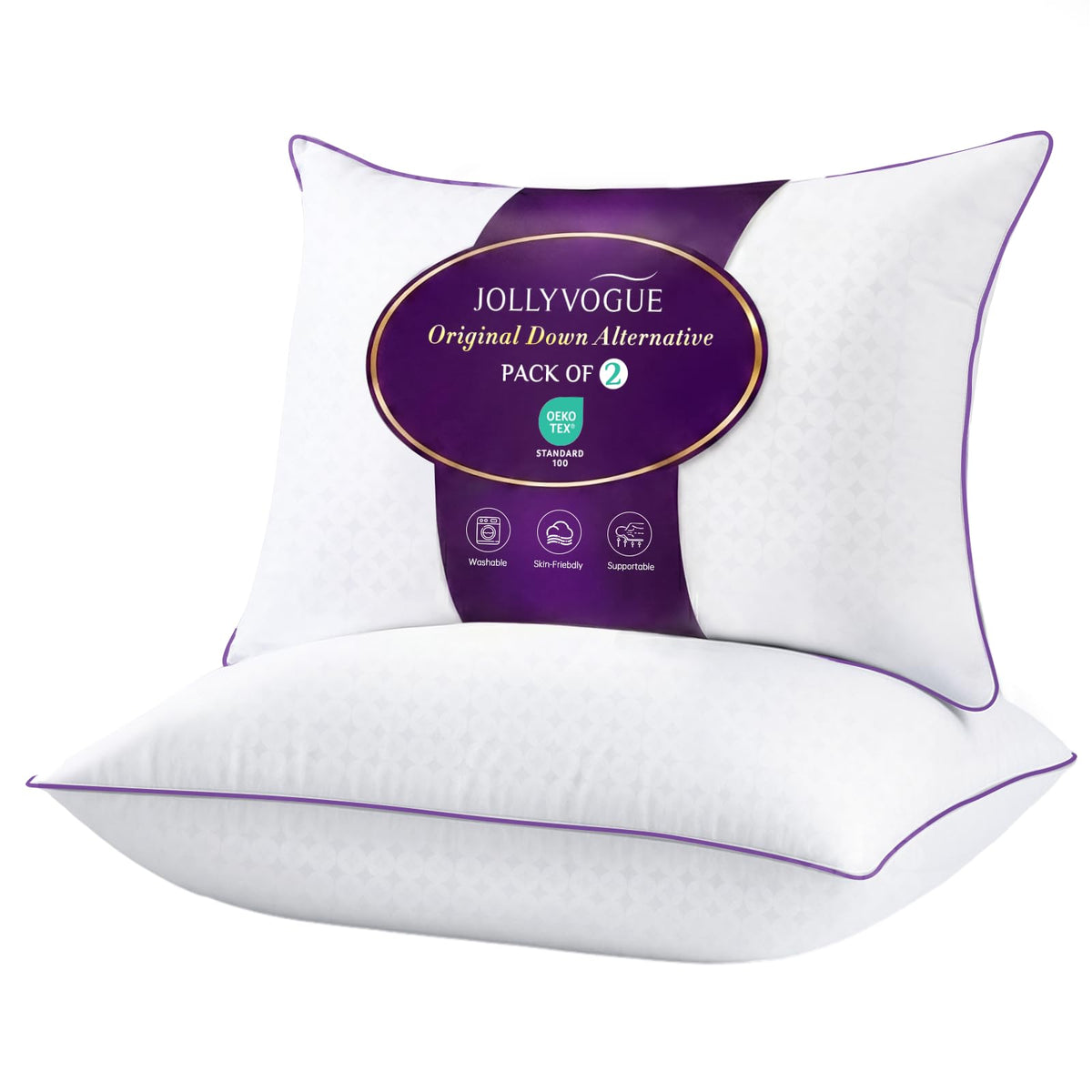 JOLLYVOGUE embossed-pattern bed pillow to add elegant style and plush comfort.