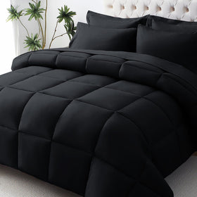 JOLLYVOGUE California King comforter set with grid quilting for even warmth.