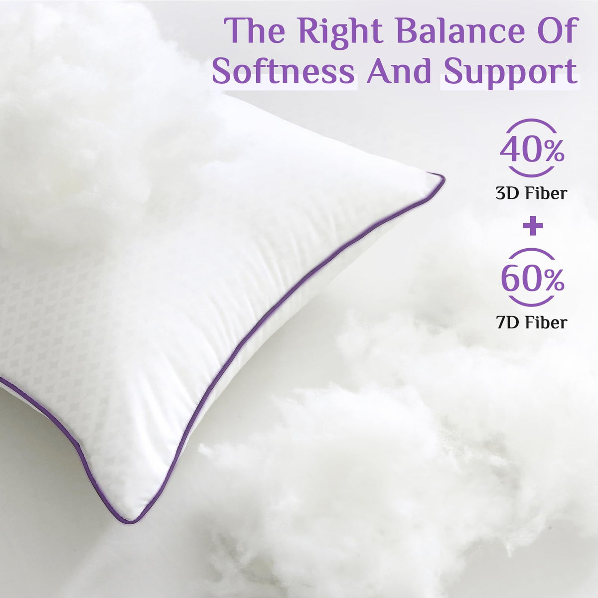 Close-up of soft down-alternative blend providing gentle support.