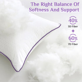 Close-up of soft down-alternative blend providing gentle support.