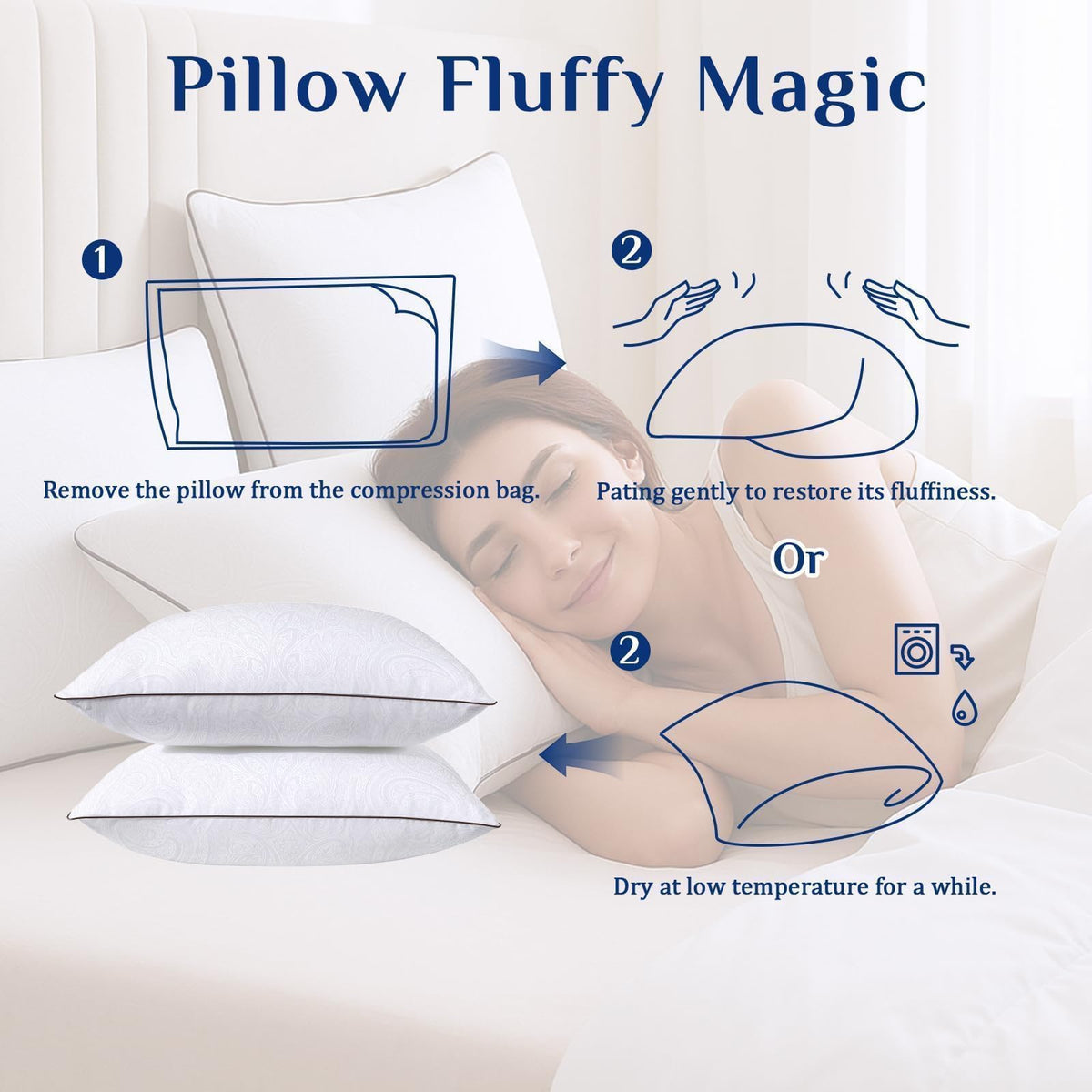JOLLYVOGUE King Size Pillow OEKO-TEX certified materials badge
