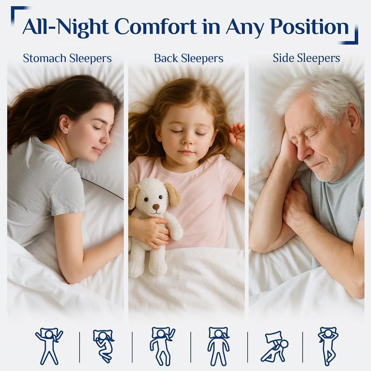 JOLLYVOGUE King Size Pillow side sleepers support for neck alignment