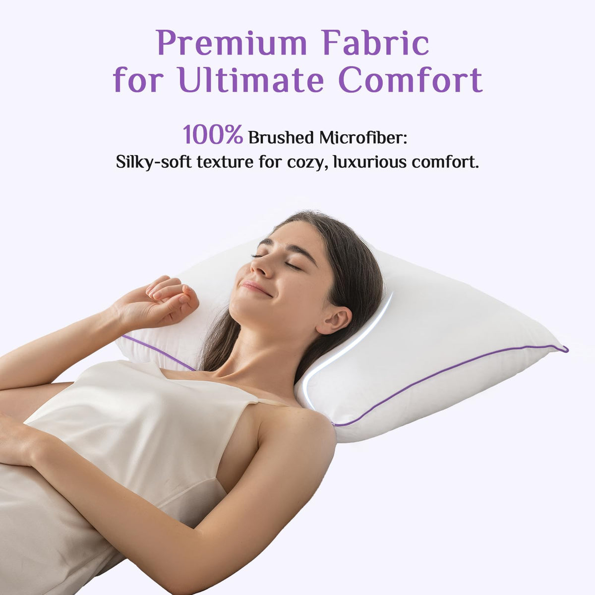 Machine-washable pillow covers simplify cleaning and care.