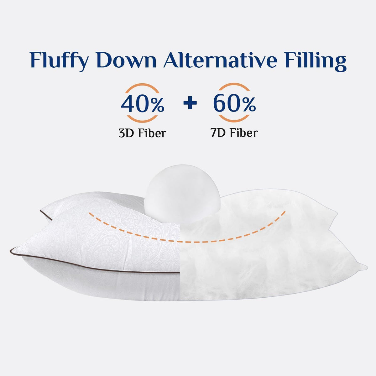 JOLLYVOGUE pillows down-alternative close-up fabric emphasizes softness and resilience.