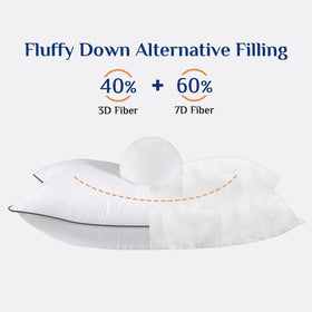 JOLLYVOGUE pillows down-alternative close-up fabric emphasizes softness and resilience.