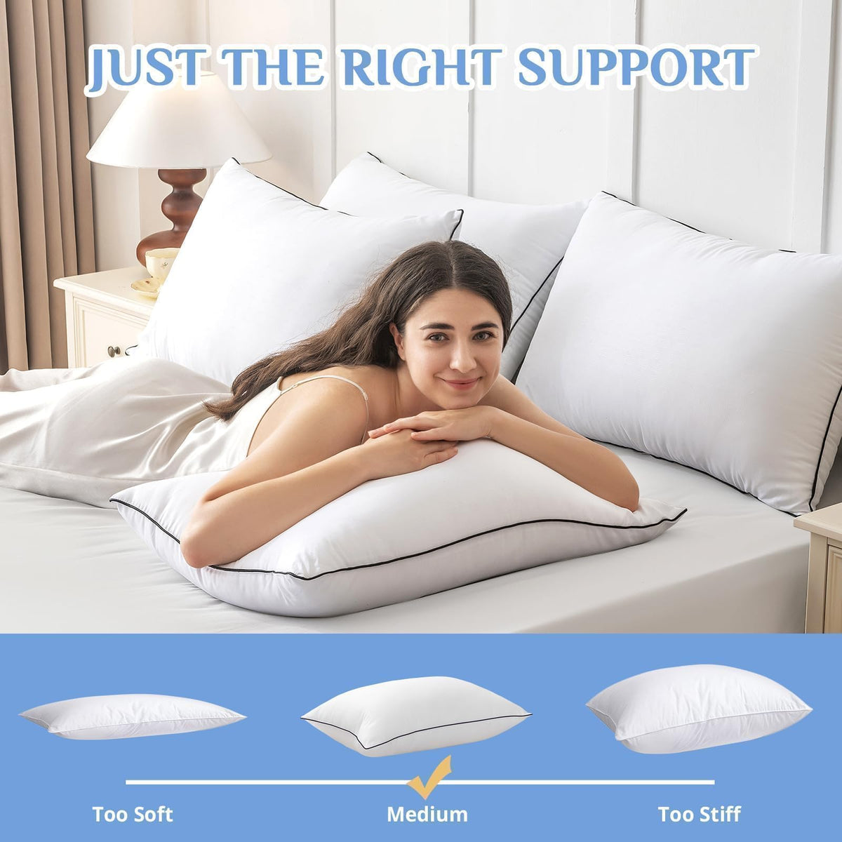 JOLLYVOGUE pillows with OEKO-TEX certified fabrics for peace of mind.
