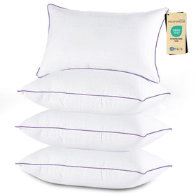 JOLLYVOGUE Pillows queen set four with soft-fill providing plush neck support for all-night comfort.