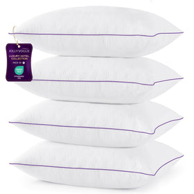 JOLLYVOGUE pillows 4-pack front view with plush support for all sleep positions