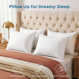 JOLLYVOGUE bedroom display with two pillows on a neatly made bed