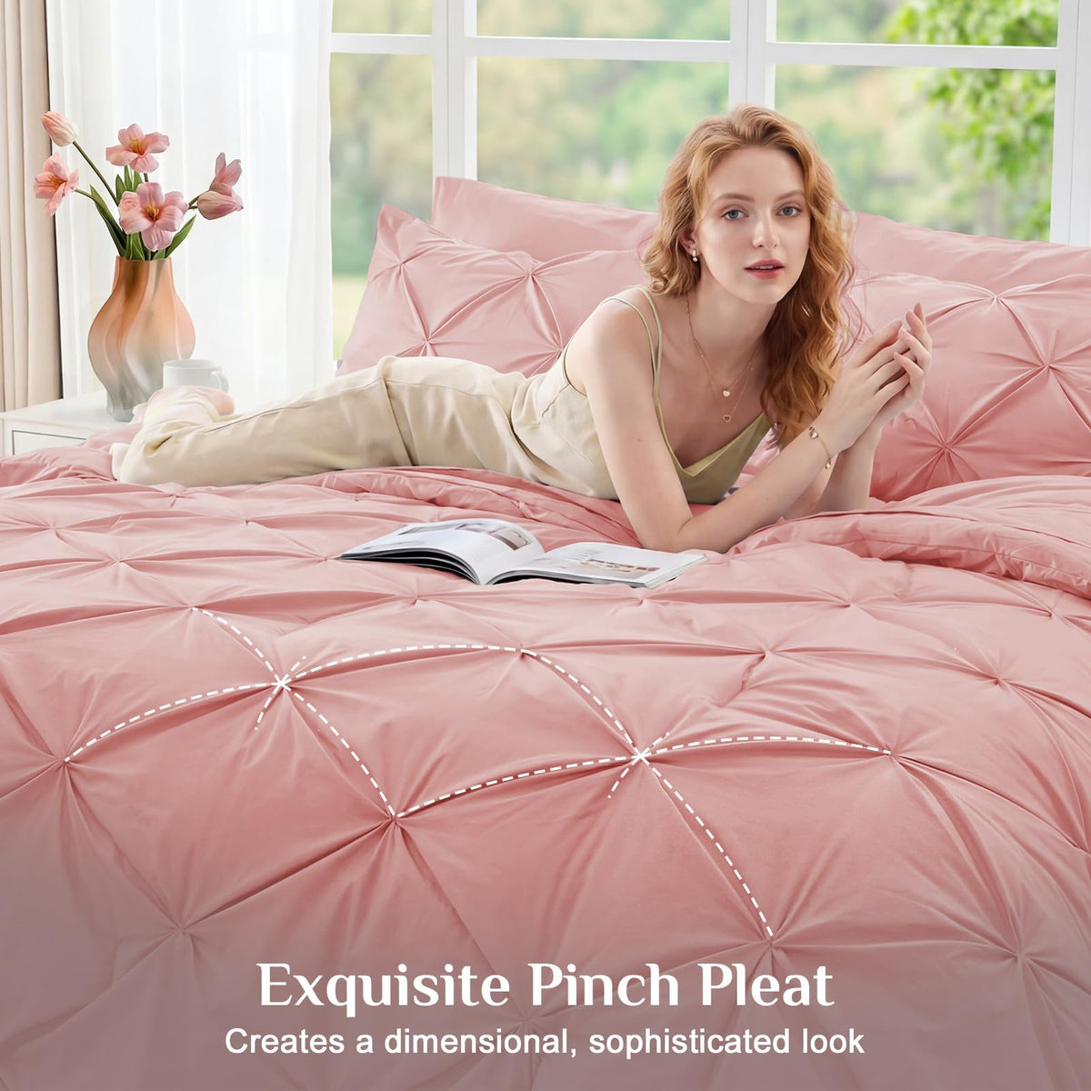 JOLLYVOGUE pintuck design adds texture to your bedding setup