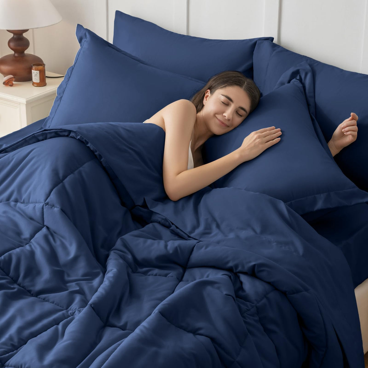 JOLLYVOGUE Queen bed in a bag layout seven piece set