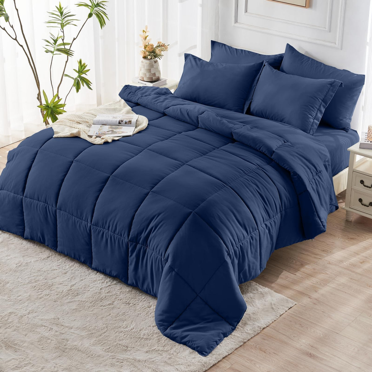 JOLLYVOGUE Queen comforter after wash regains plush loft