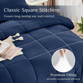 JOLLYVOGUE Queen Comforter Set fabric texture close up highlights soft microfiber