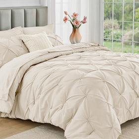 JOLLYVOGUE Queen comforter pintuck detail enlivens the bed with chic texture