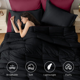 JOLLYVOGUE Queen Comforter Set plush comforter loft conveys year-round softness