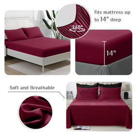 JOLLYVOGUE Queen Comforter Set deep-pocket fitted sheet secures on 10-14 inch mattresses