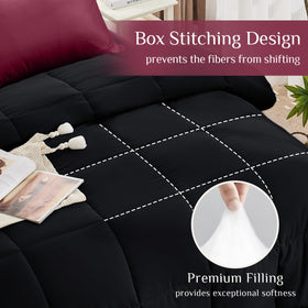 JOLLYVOGUE Queen Comforter Set grid quilting locks filling in place for lasting warmth