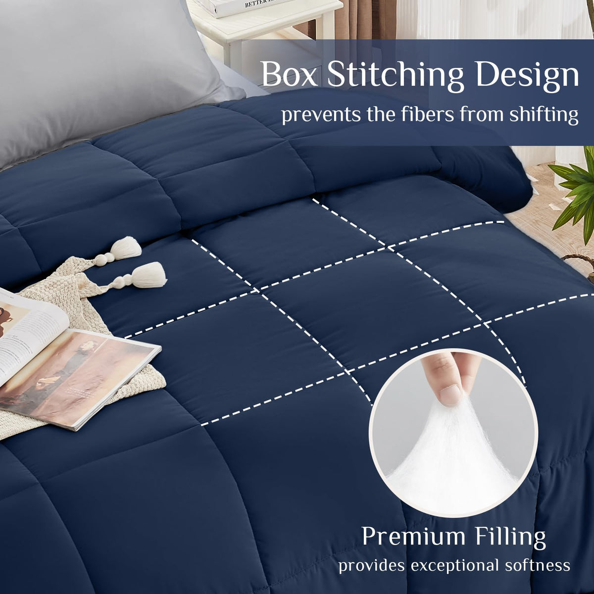 JOLLYVOGUE queen fitted sheet with 14-inch pocket for secure fit