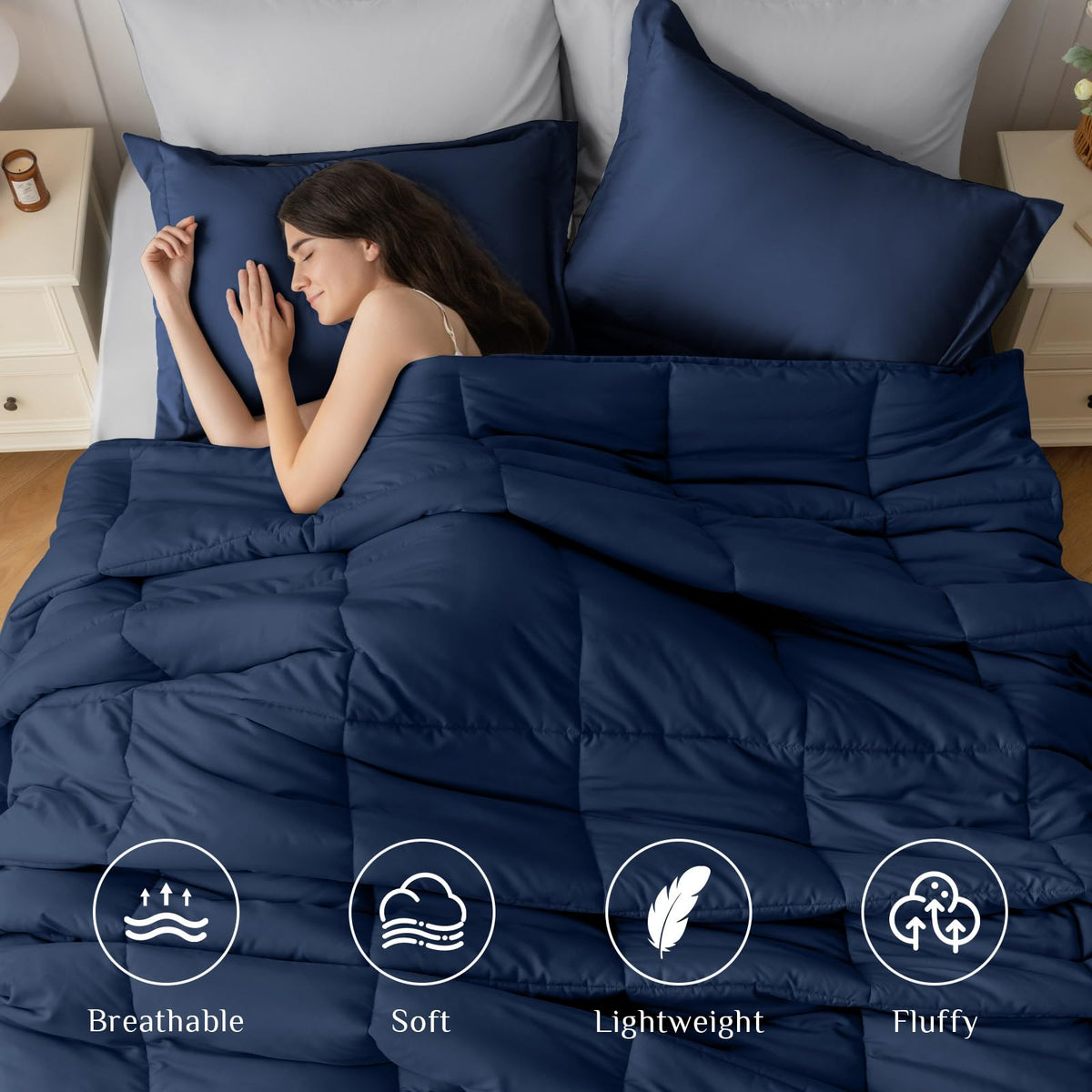 JOLLYVOGUE queen flat sheet smooth and breathable for nightly comfort